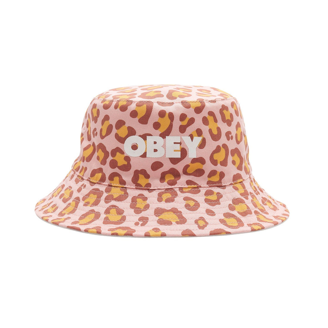 OBEY • Bob Motif Leopard Réversible Chapeaux TU Pink 