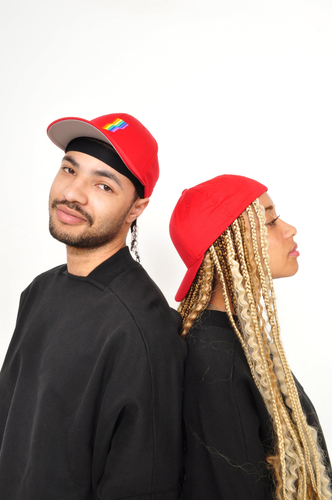 AGOGO • Casquette Fitted Rainbow Red XS / S 